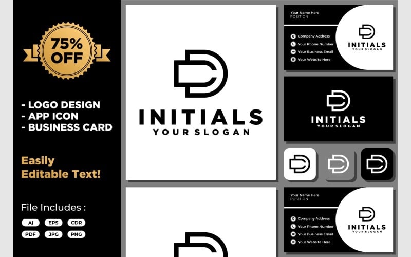 letter d c monogram modern icon logo original