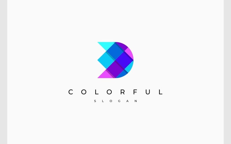 letter d colorful modern logo original