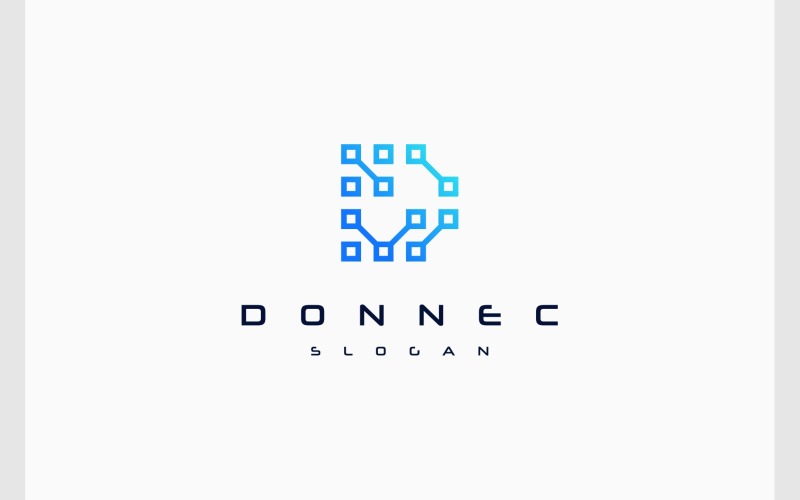 letter d connection technology logo original