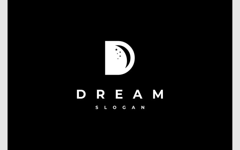 letter d crescent moon dream logo original