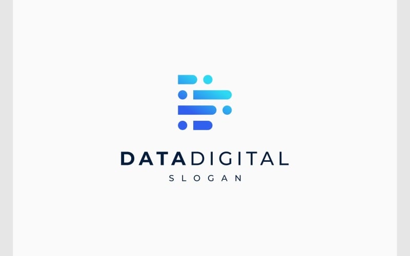 letter d data digital technology logo original
