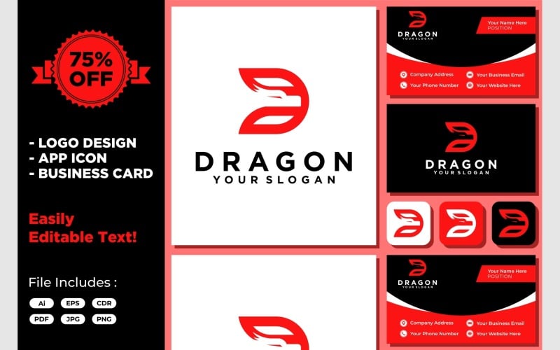letter d dragon head logo original