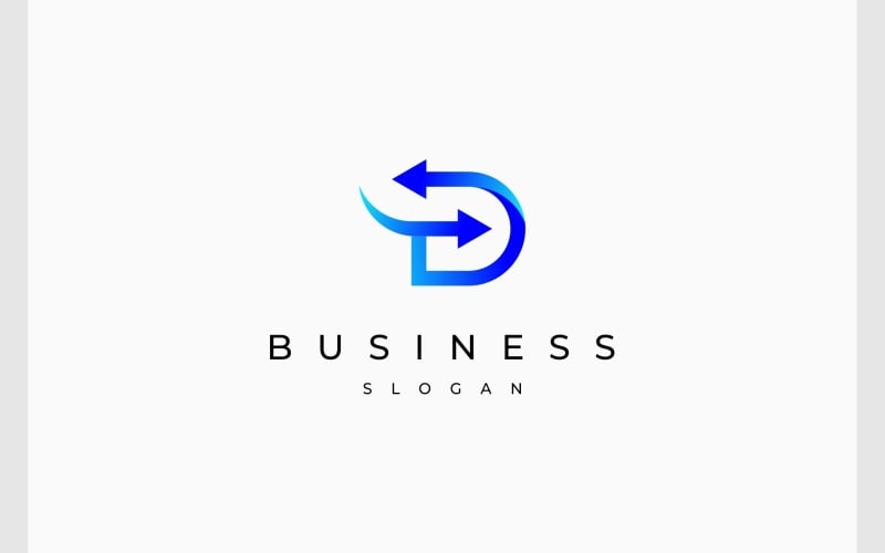 letter d exchange flip arrow modern logo original