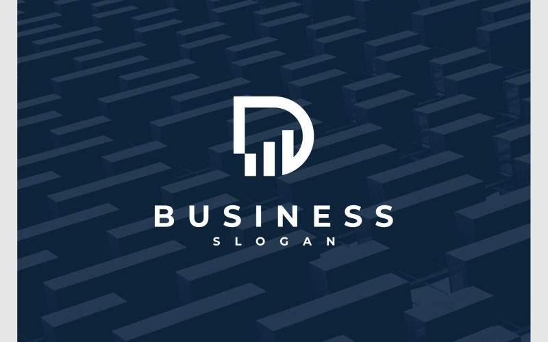 letter d financial chart logo original