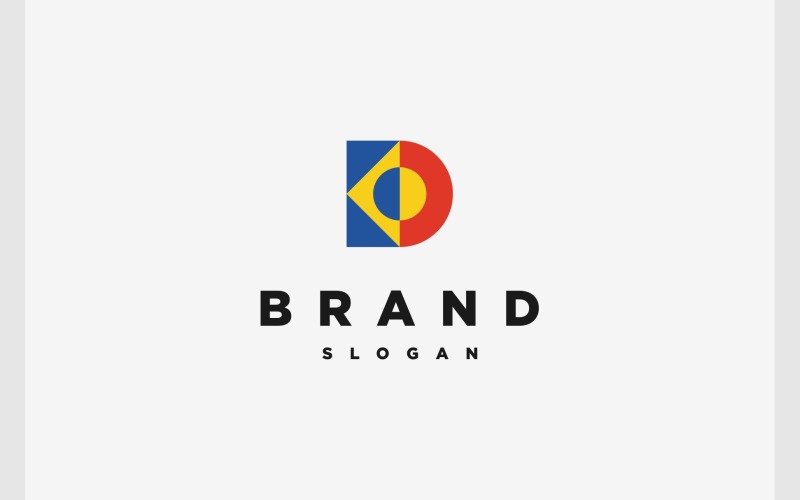 letter d geometric bauhaus modern logo original