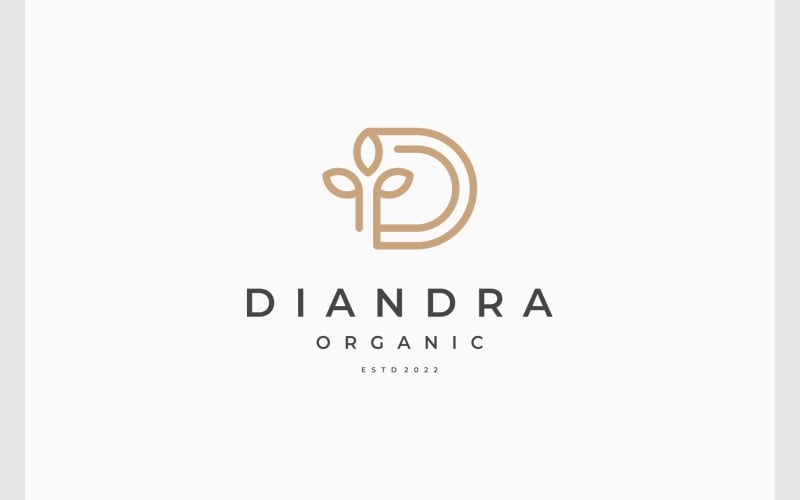letter d leaf plant simple logo original