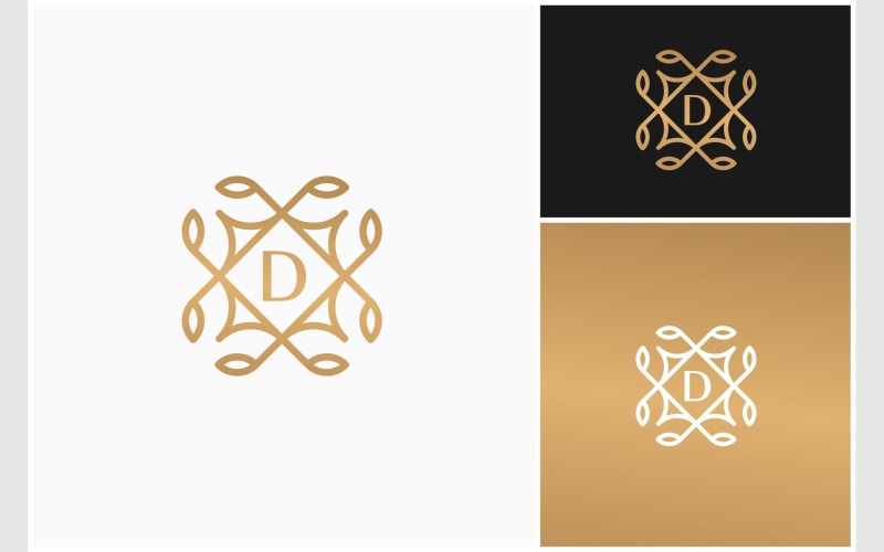 letter d luxury decoration logo original