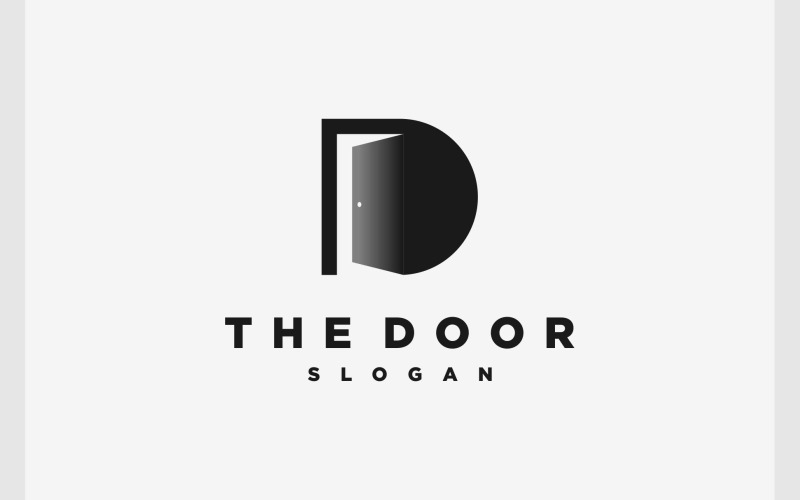 letter d open door room logo original
