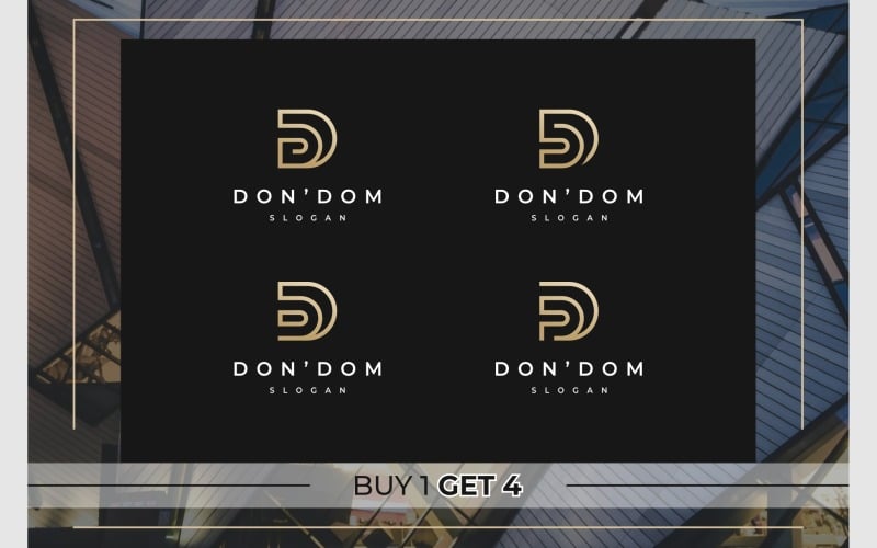 letter d or dd luxury gold monogram logo original
