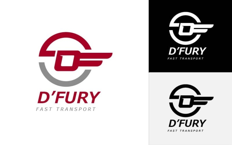 letter d transport logo design original