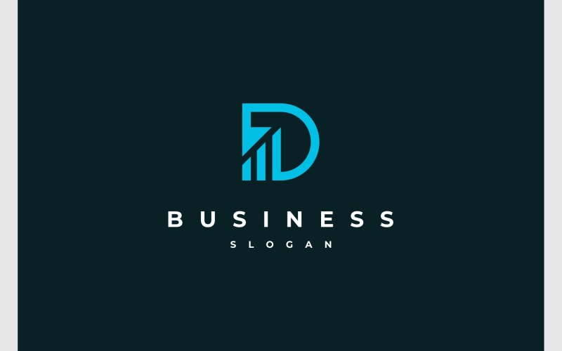 letter d up chart growth graph logo original