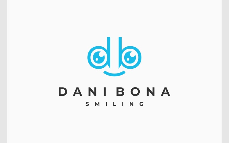 letter db smile happy cute face logo original