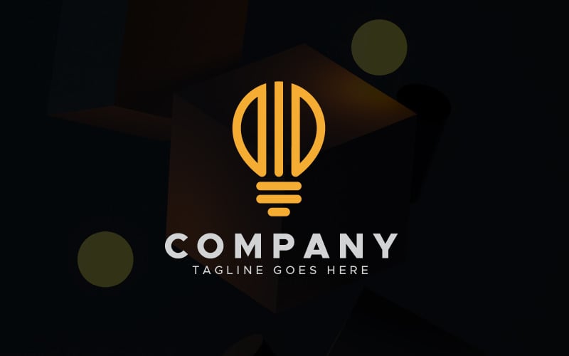 letter did light bulb logo design template original
