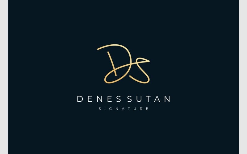 letter ds signature handwritten logo original