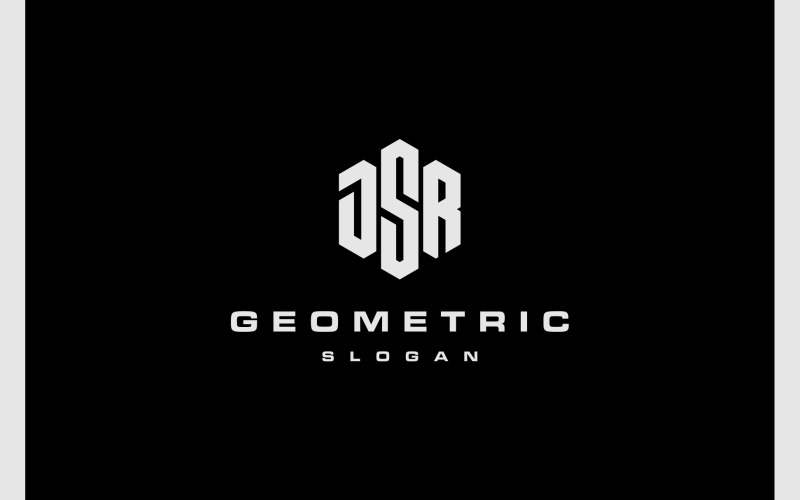 letter dsr hexagon geometric logo original