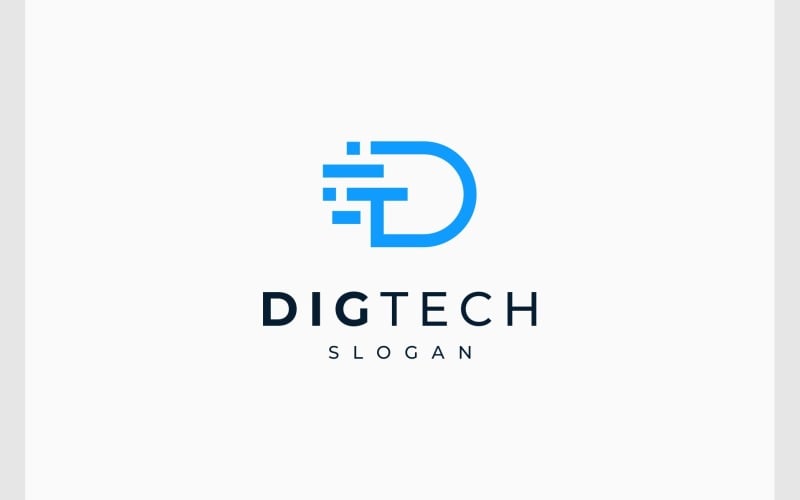 letter dt td digital technology logo original