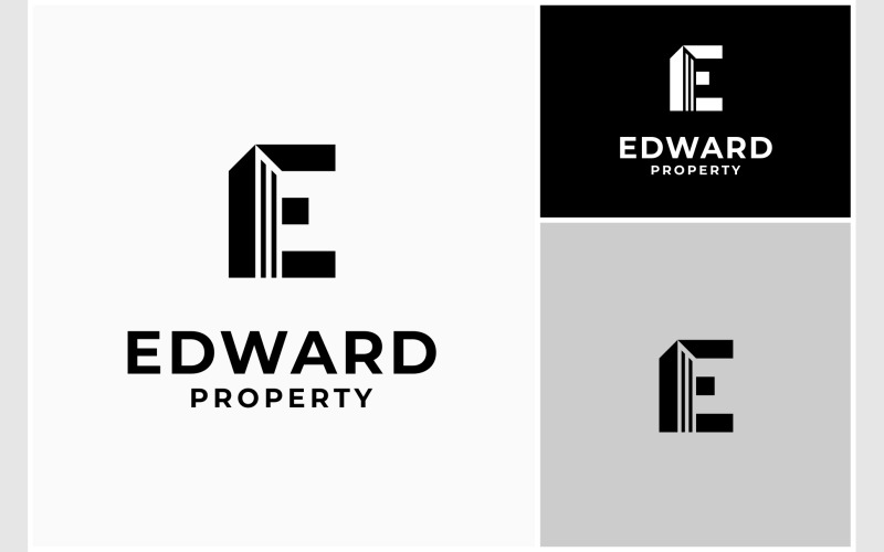 letter e apartment building logo original