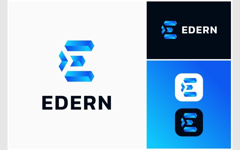 letter e arrow colorful modern logo original