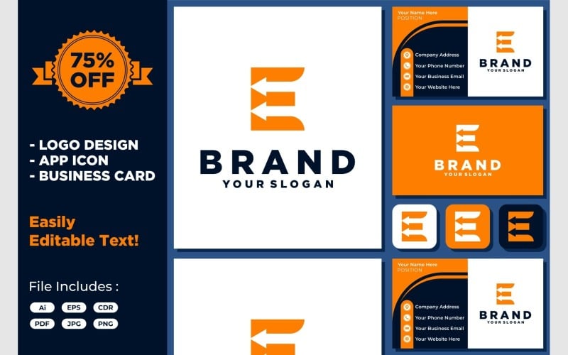 letter e arrow startup logo original