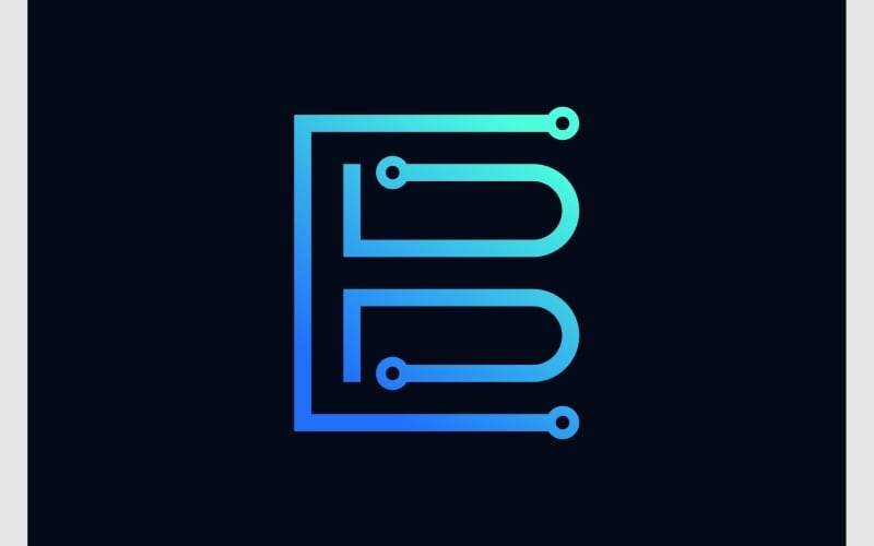 letter e b circuit tech logo original