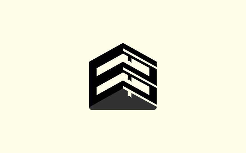 letter e book house logo design template original