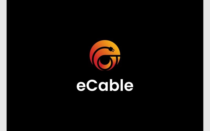 letter e cable plug electric logo original