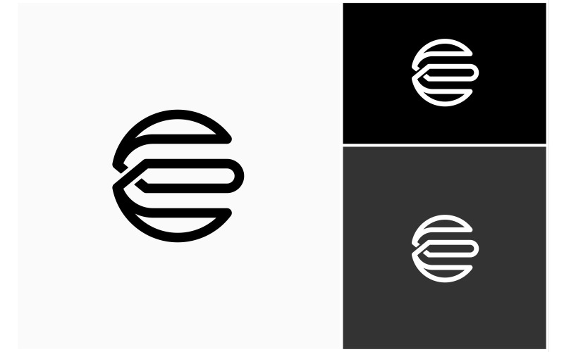 letter e circle round simple logo original