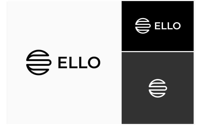 letter e circle simple logo original