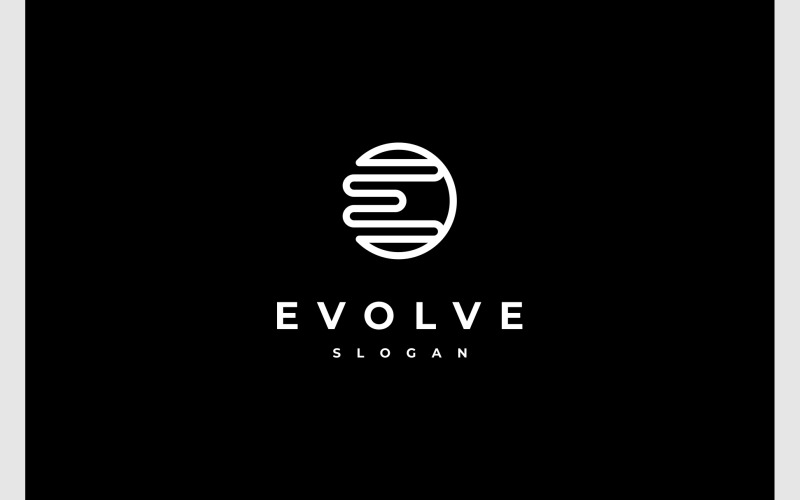 letter e circle simple monogram logo original