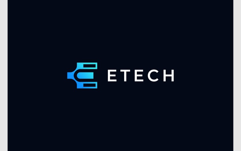 letter e connection technology logo original