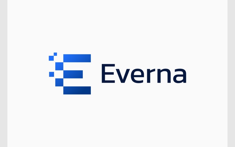 letter e data digital technology logo original