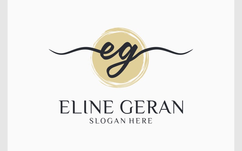 letter e g handwritten feminine logo original