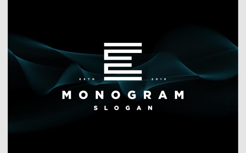 letter e modern monogram logo original