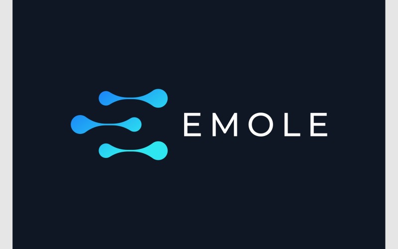 letter e molecule science logo original