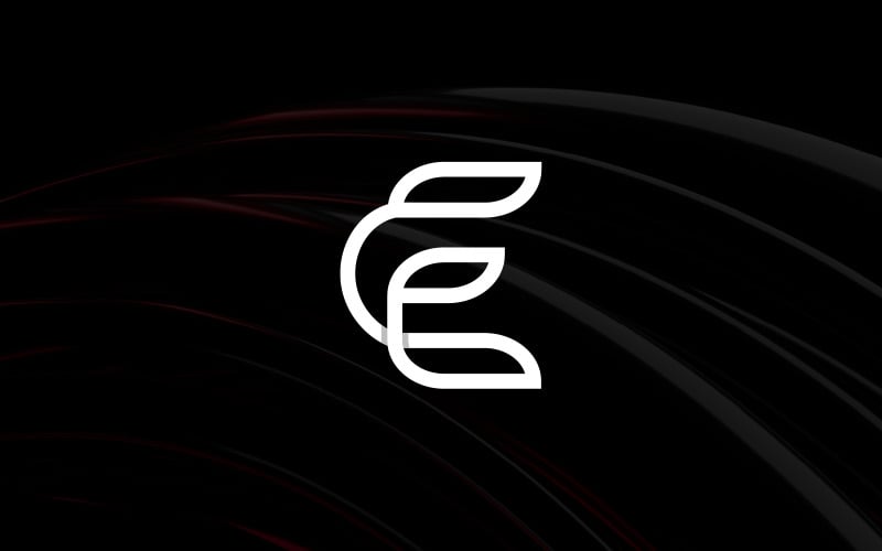 letter e nature logo design template original