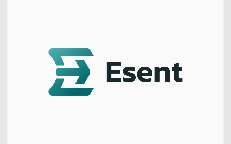 letter e right arrow modern logo original