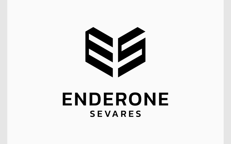 letter e s geometric monogram logo original