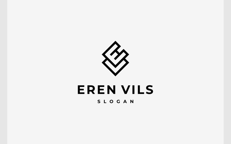 letter ev ve simple monogram logo original