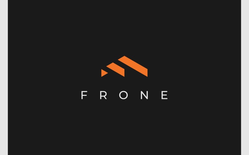 letter f abstract triangle simple logo original