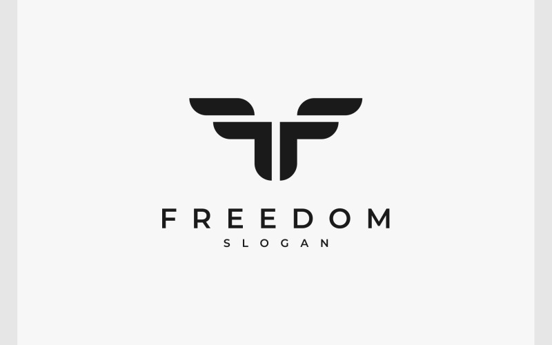 letter f f mirror fly wing logo original
