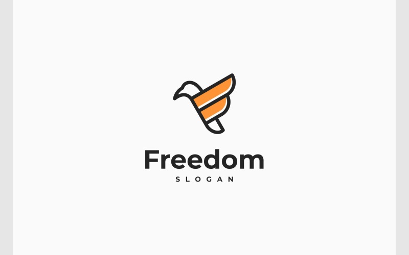 letter f fly bird freedom logo original
