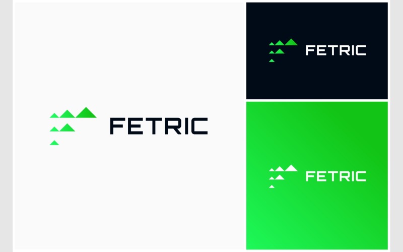 letter f geometric futuristic logo original