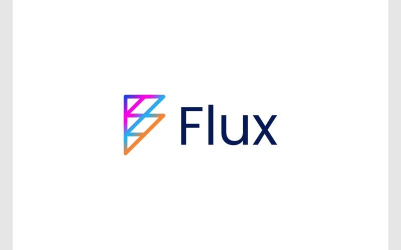 letter f line geometric colorful modern logo original