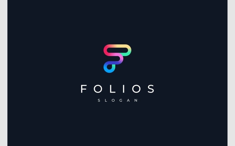 letter f modern colorful logo original