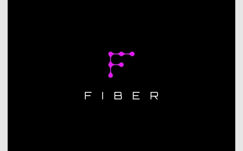 letter f molecule connect logo original