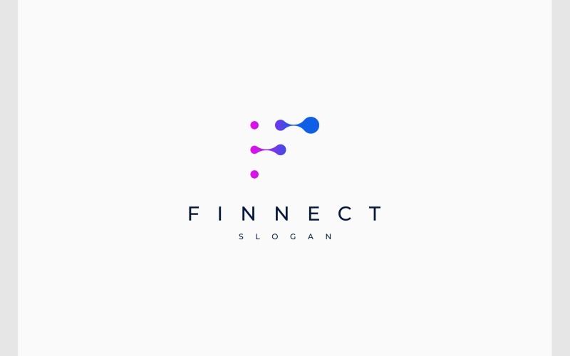letter f molecule connection logo original