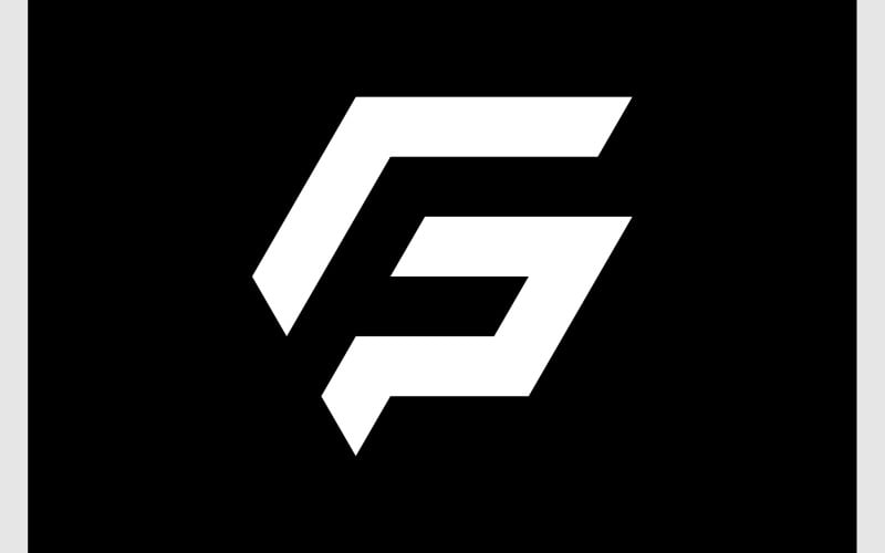 letter f p geometric modern monogram logo original