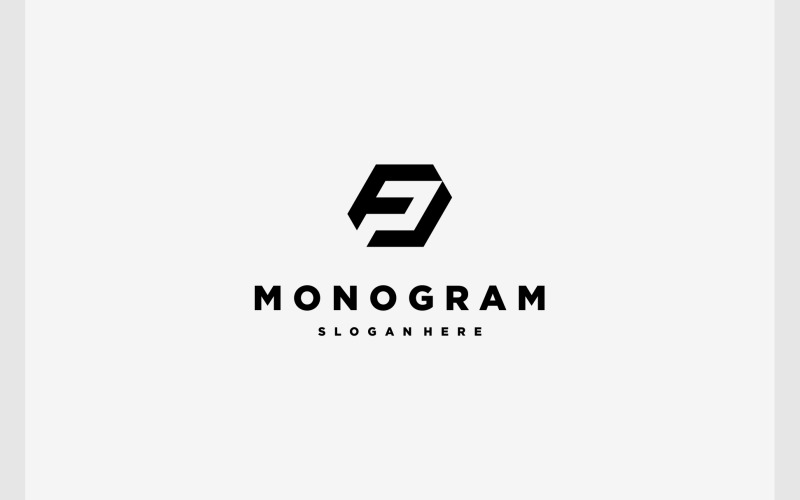 letter f p geometric monogram logo original