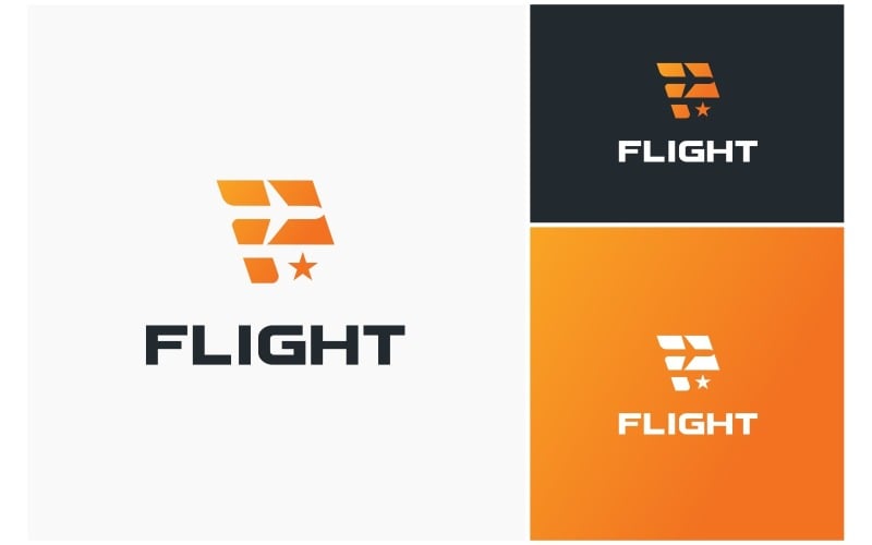 letter f plane flight travel logo original