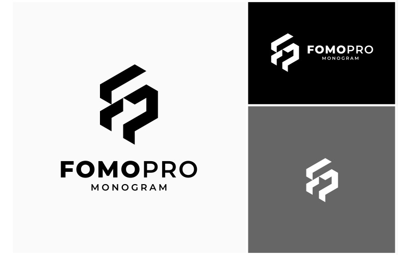 letter fp initial monogram logo original